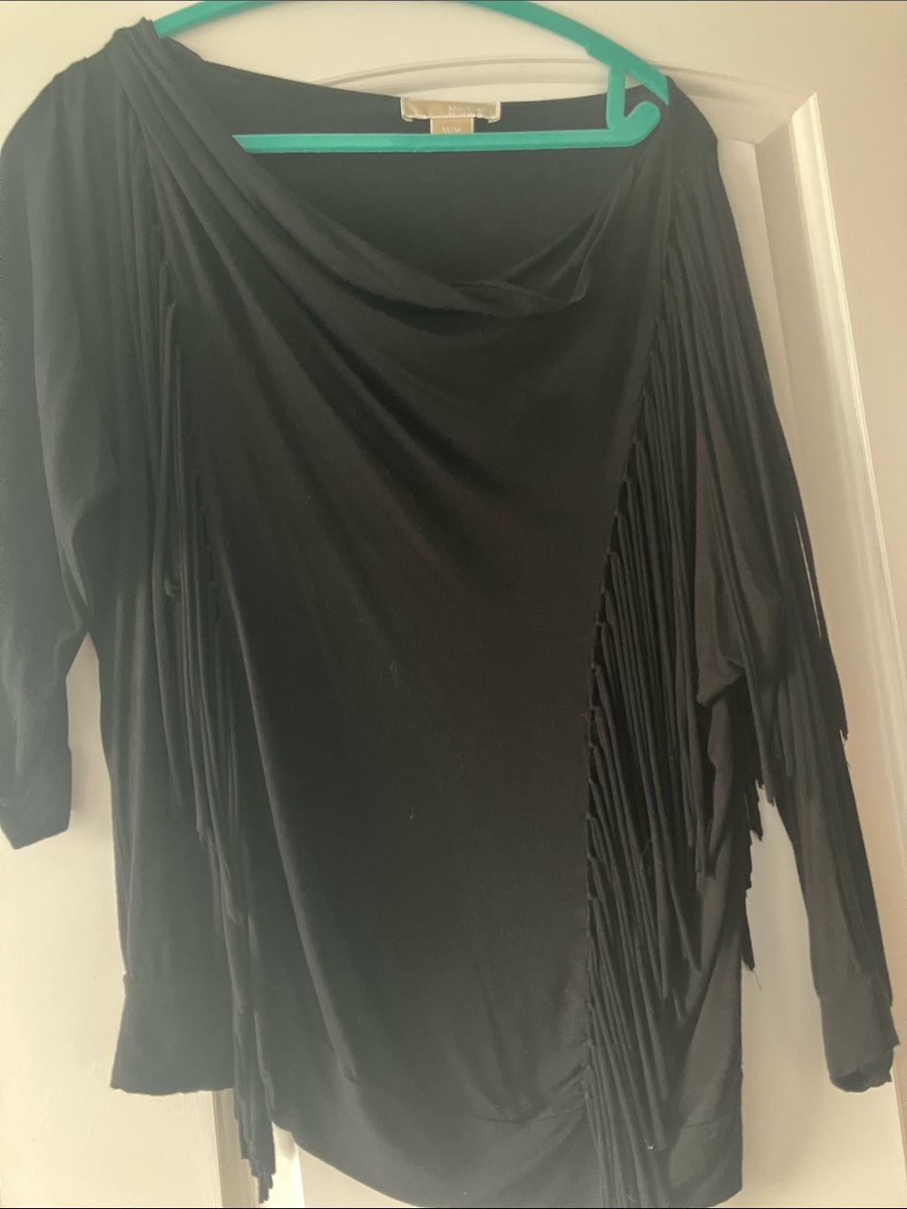 Michael Kors Black Fringe Pullover M